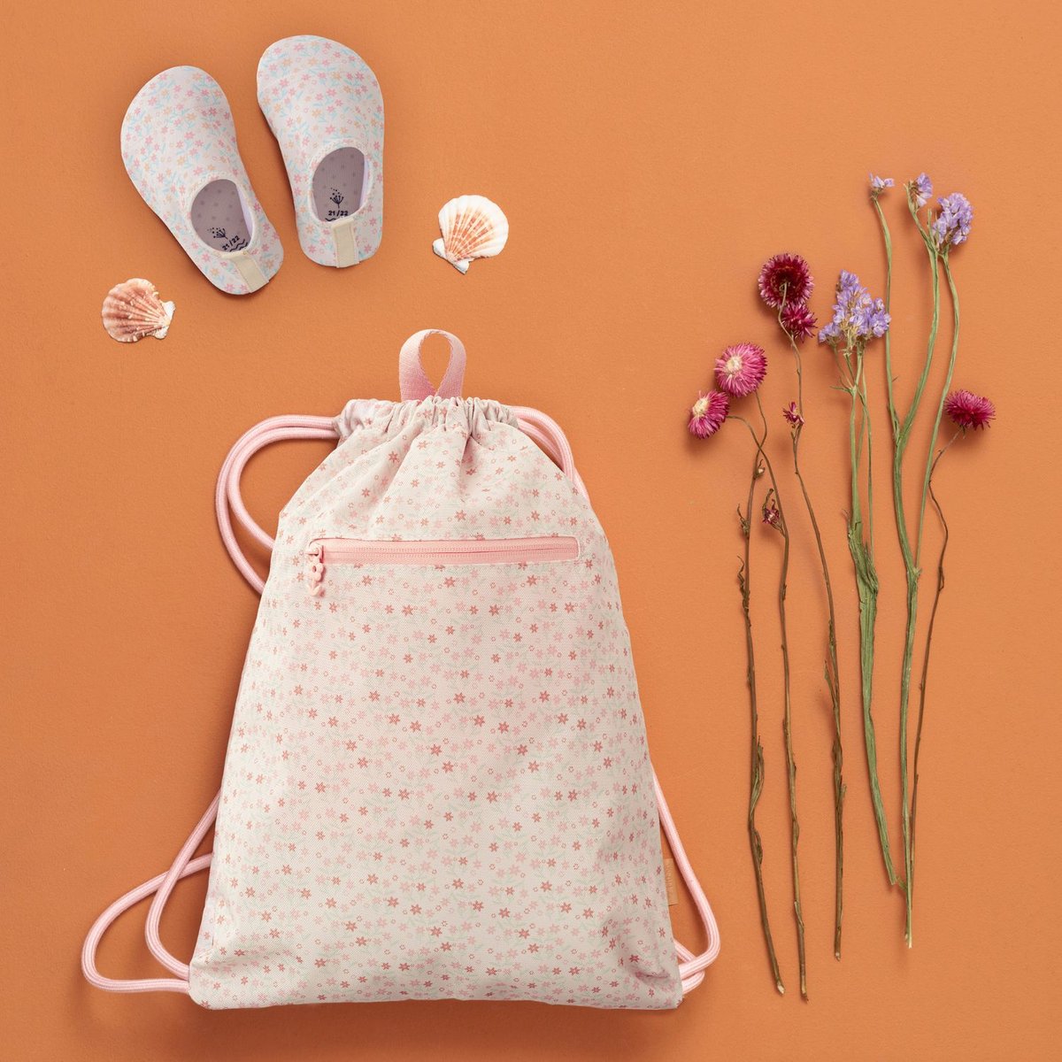 Sac à ficelles rose, vert d'eau, blanc, FRESK