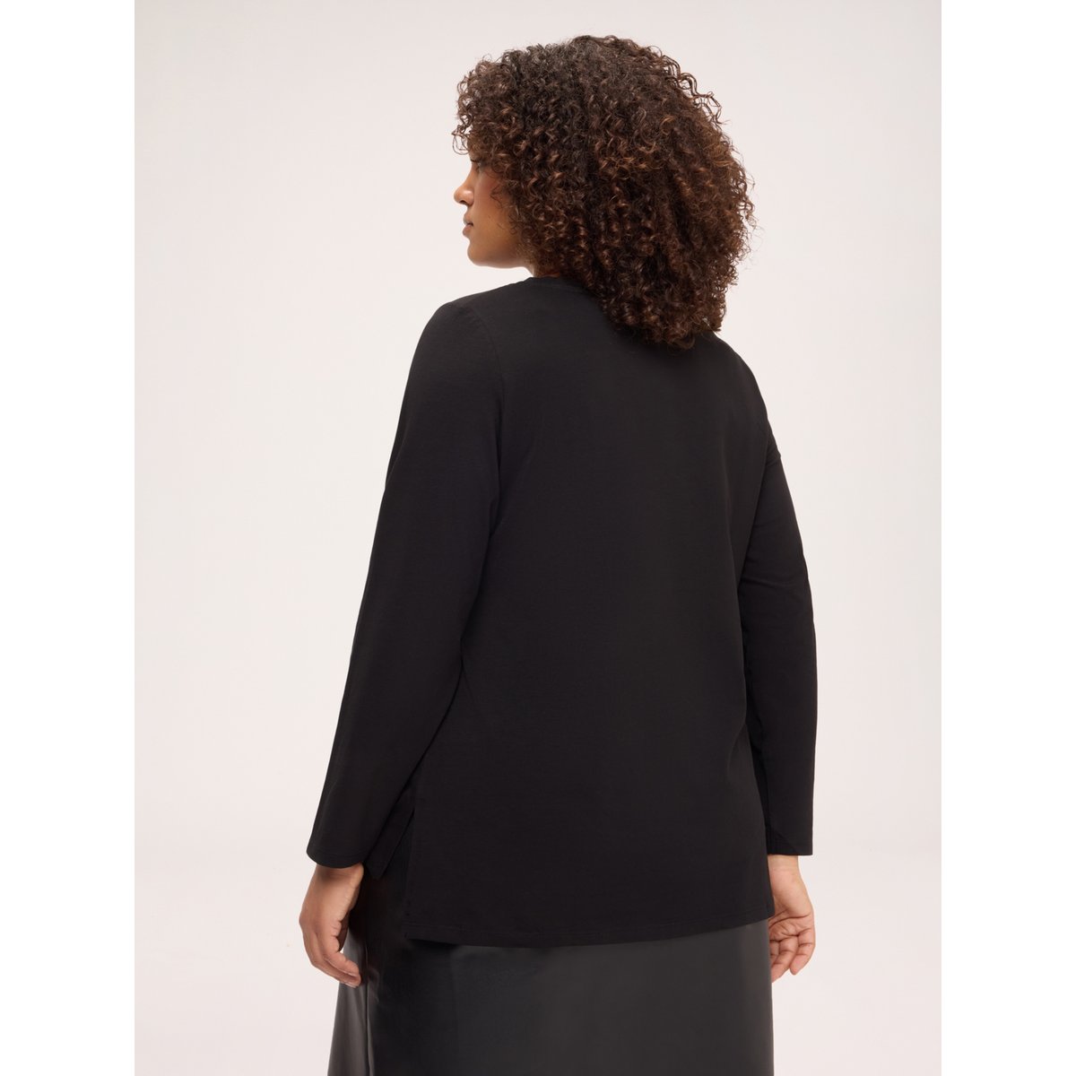 T-shirt avec détail en dentelle noir, FIORELLA RUBINO