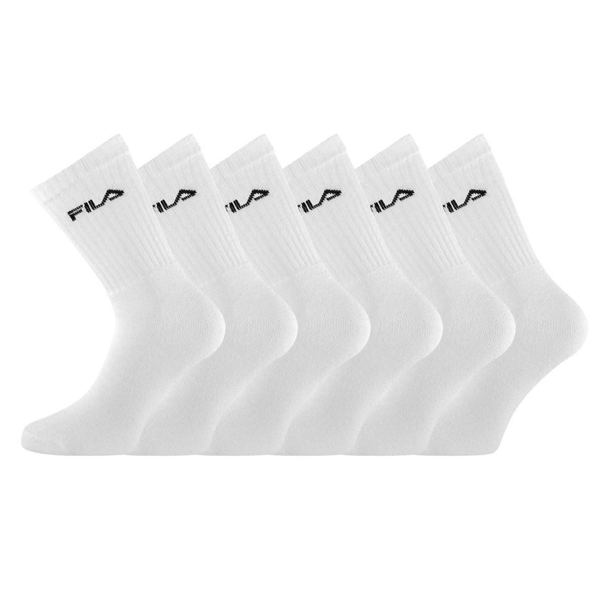 Lot De 6 Chaussette Coton Régénéré blanc/noir, FILA