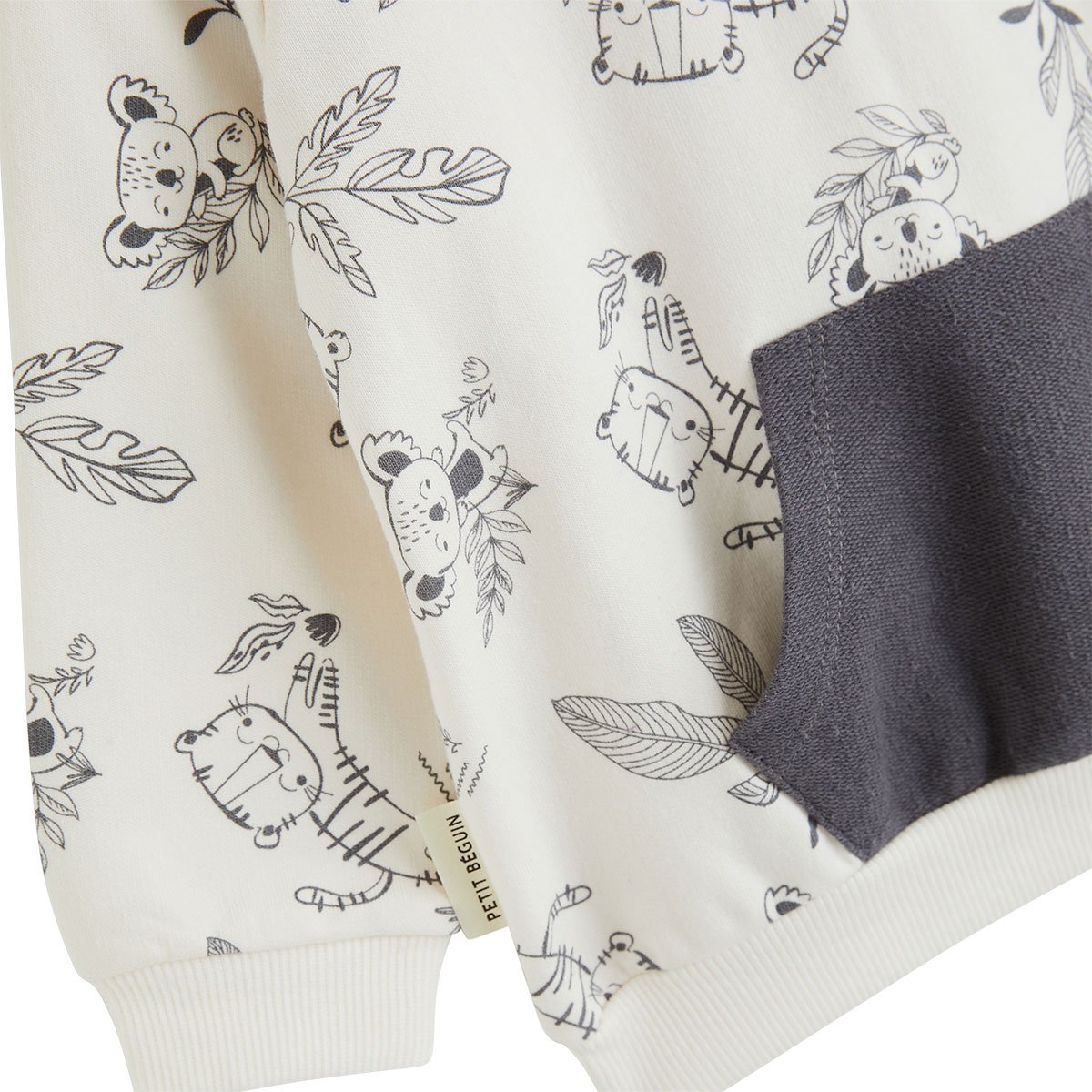 Ensemble bébé sweat et pantalon Erwan gris, PETIT BEGUIN