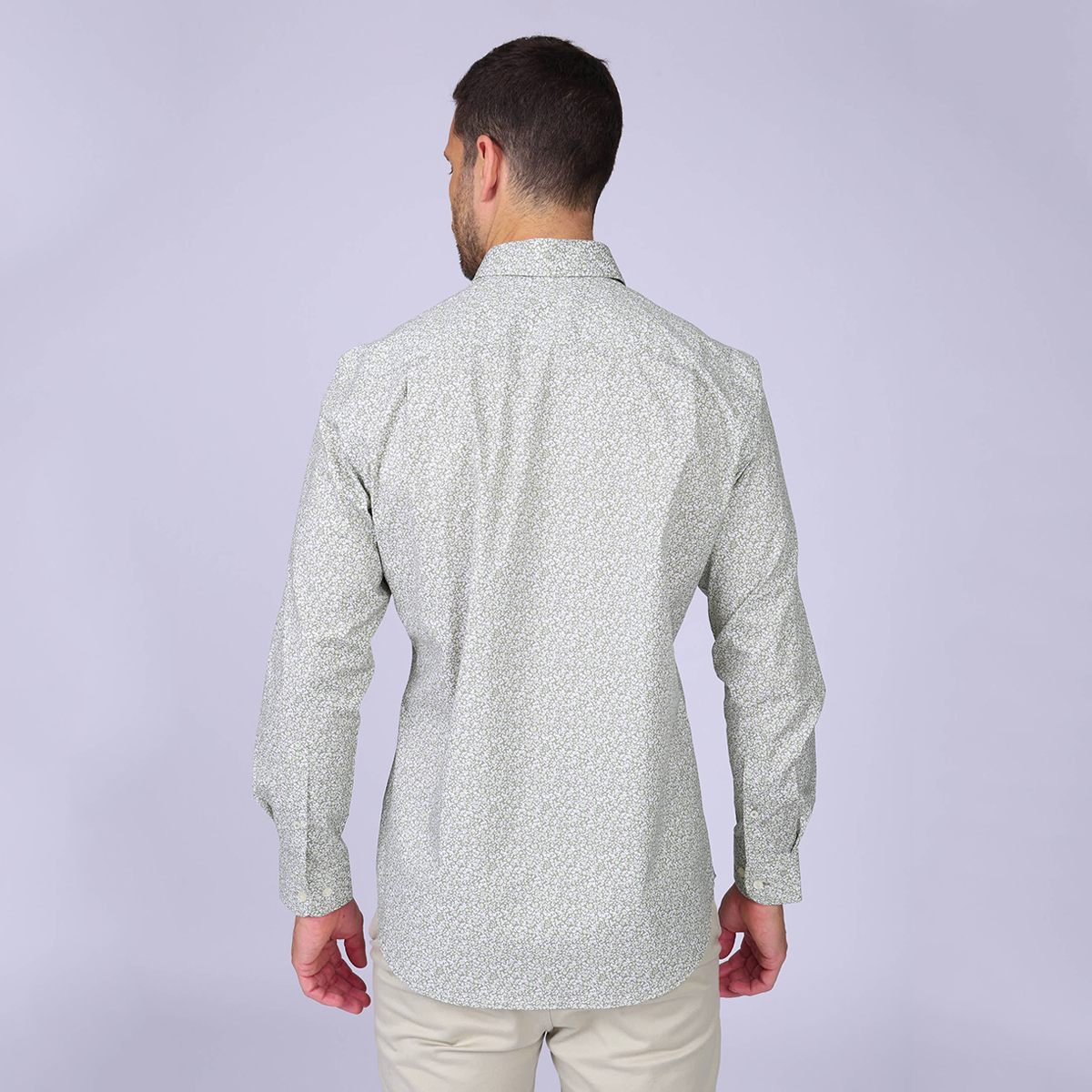 Chemise fleurie Henrik kaki, MISE AU GREEN