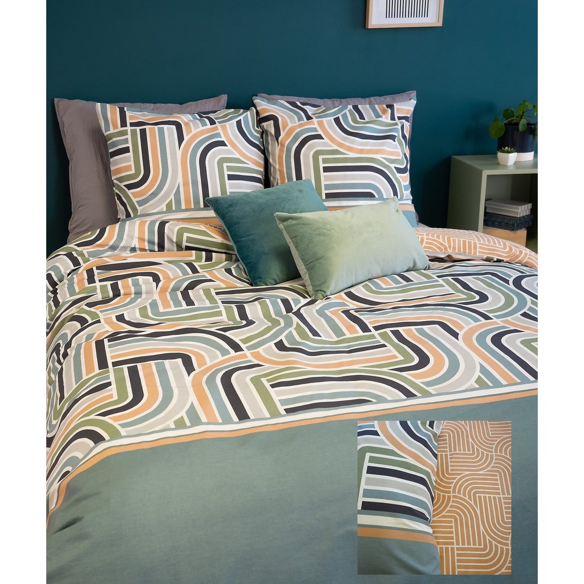 Parure de couette better coton bci loute vert, C DESIGN HOME TEXTILE