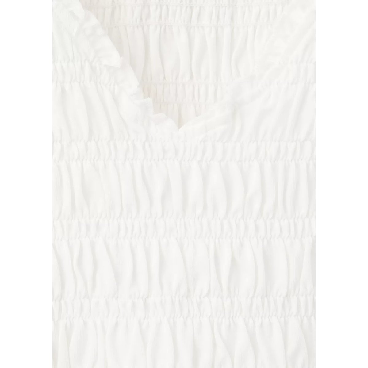 Top coton froncé blanc cassé, MANGO TEEN