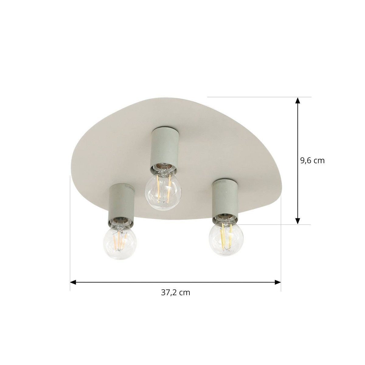 Plafonnier en métal moderne, Tommen beige, vert glacier, LINDBY