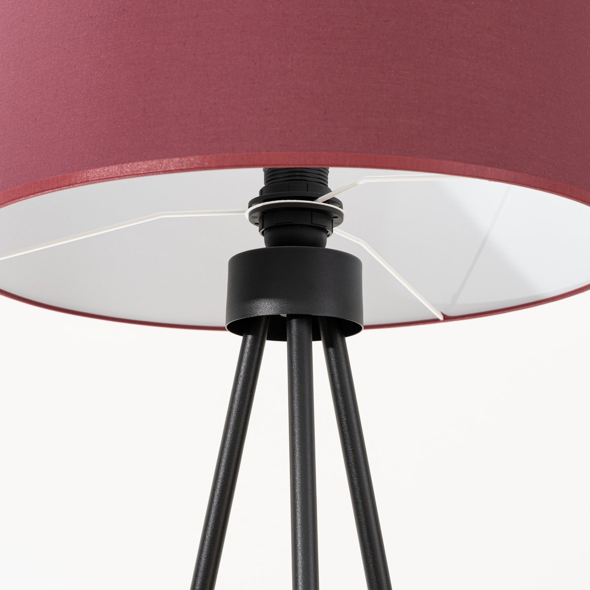 Lampadaire Tissu Bordeaux E27 1 Nevia bordeaux, EDEN