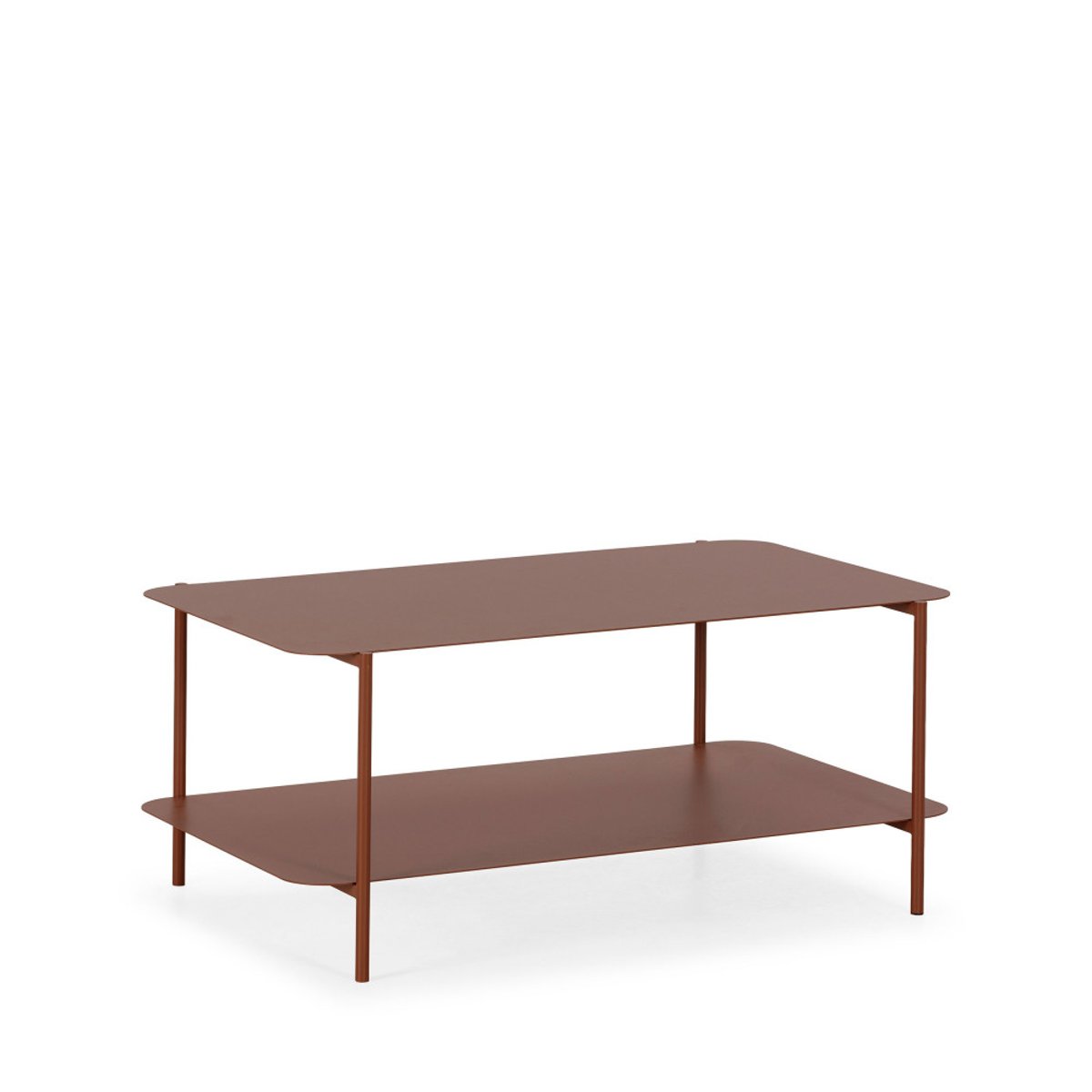 Table basse rectangulaire en métal à double plateau- JUDITH marron glacé, DRAWER