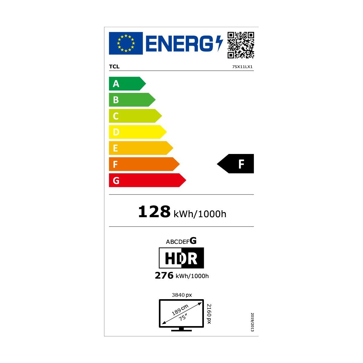TV Mini LED 75X11L (2026) 75" (189 cm) couleur unique, TCL