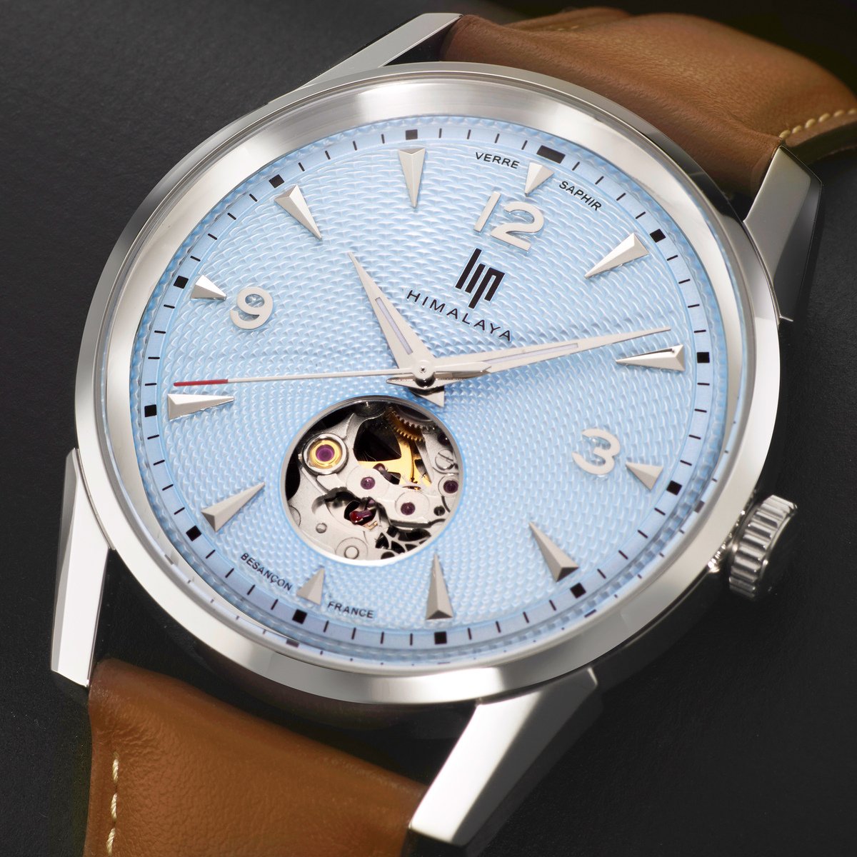 Montre Analogique HIMALAYA argenté bleu clair marron, LIP