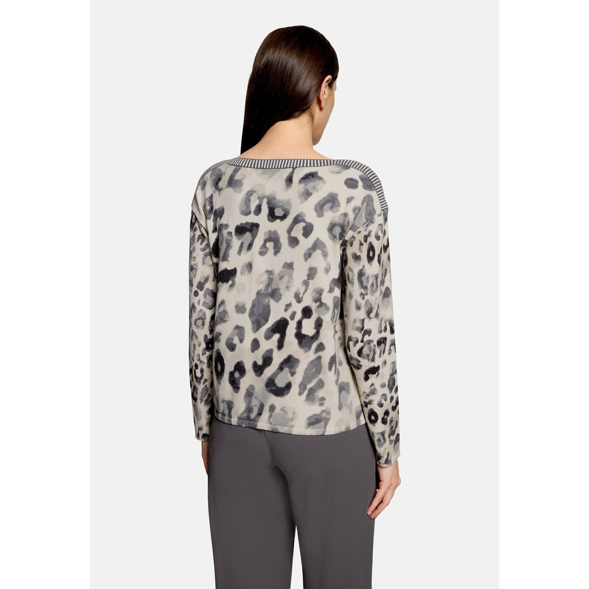 Pull-over en maille à manches longues gris/beige, BETTY BARCLAY