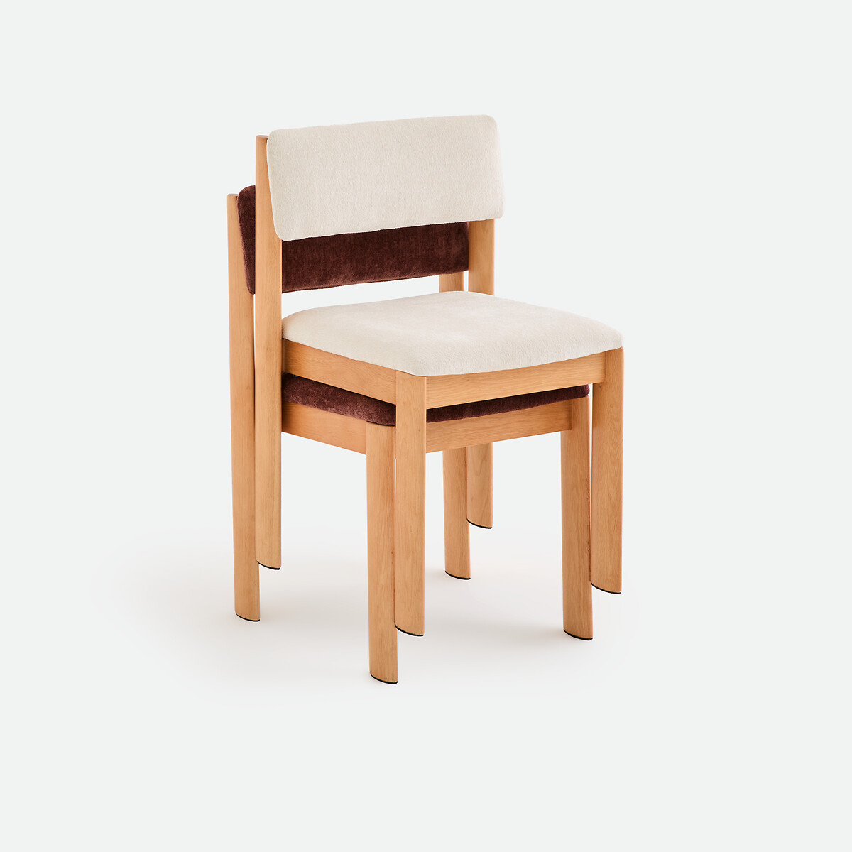 Silla de tela texturizada, OLIVER roble/blanco roto, LA REDOUTE INTERIEURS