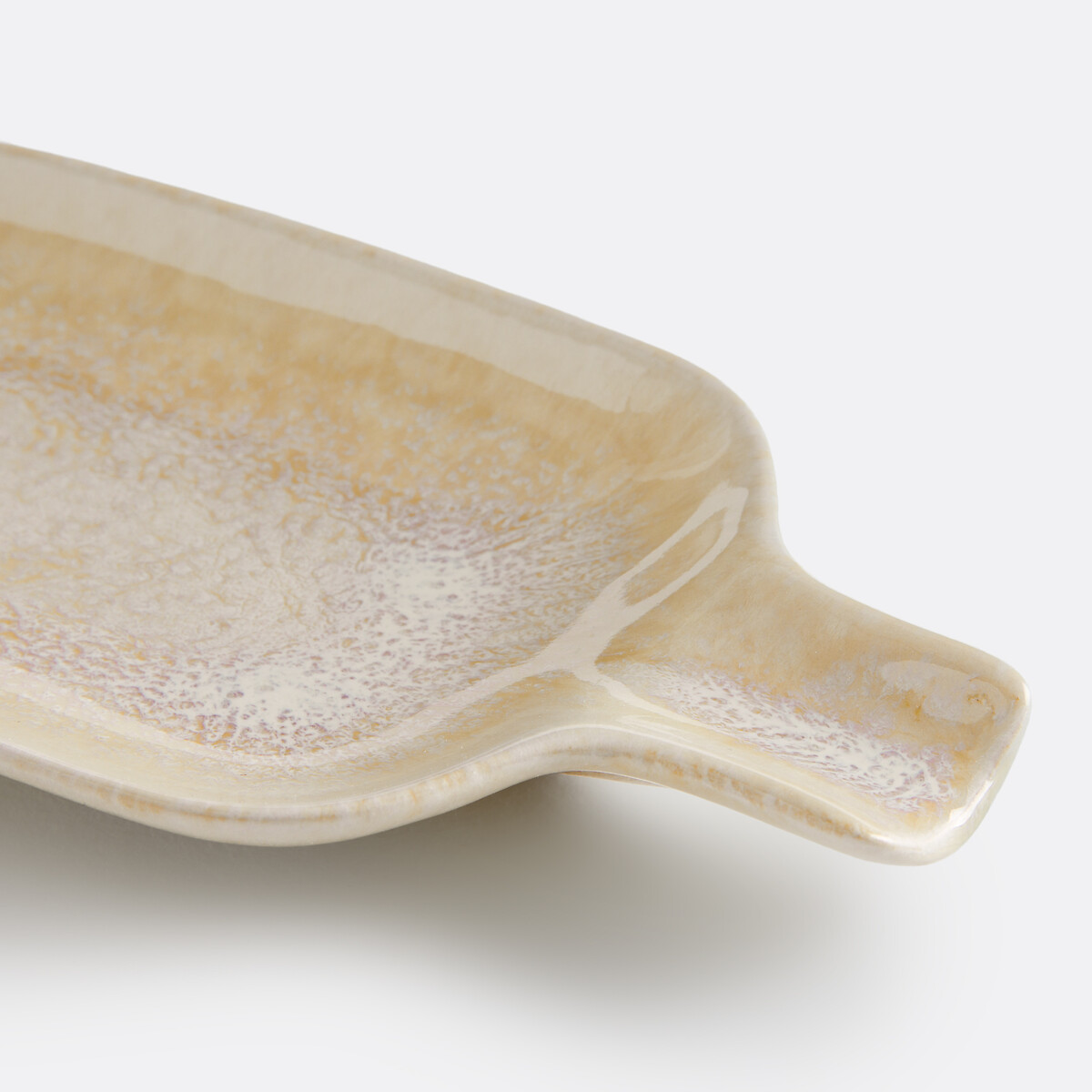 Repose cuillère en grès émail réactif nacré, MADLENA beige nacre, LA REDOUTE INTERIEURS