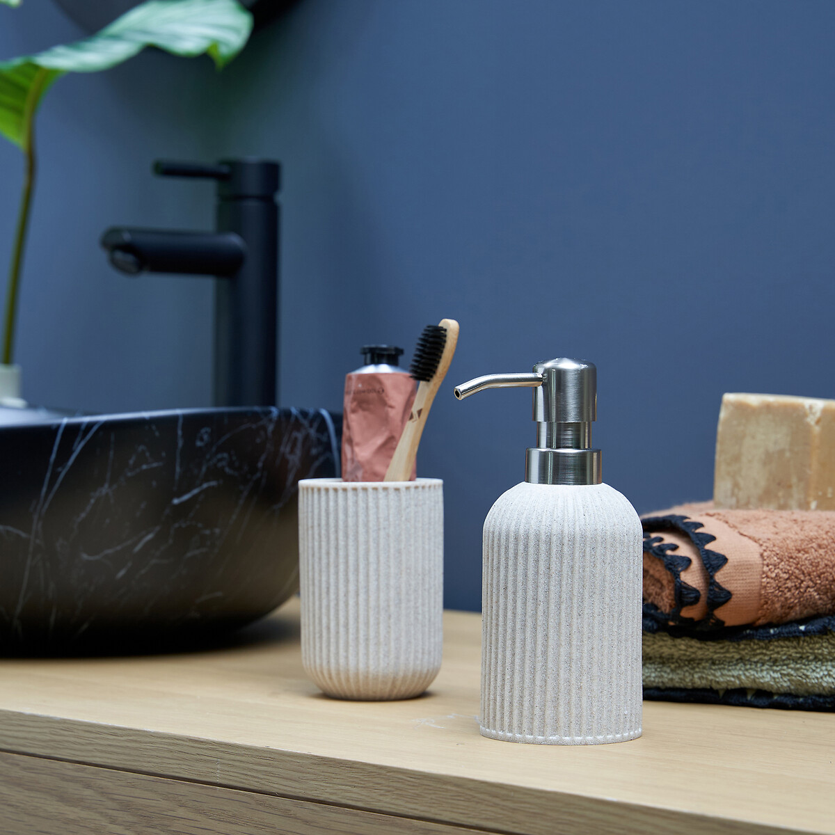 Set de salle de bain, Stone beige, LA REDOUTE INTERIEURS