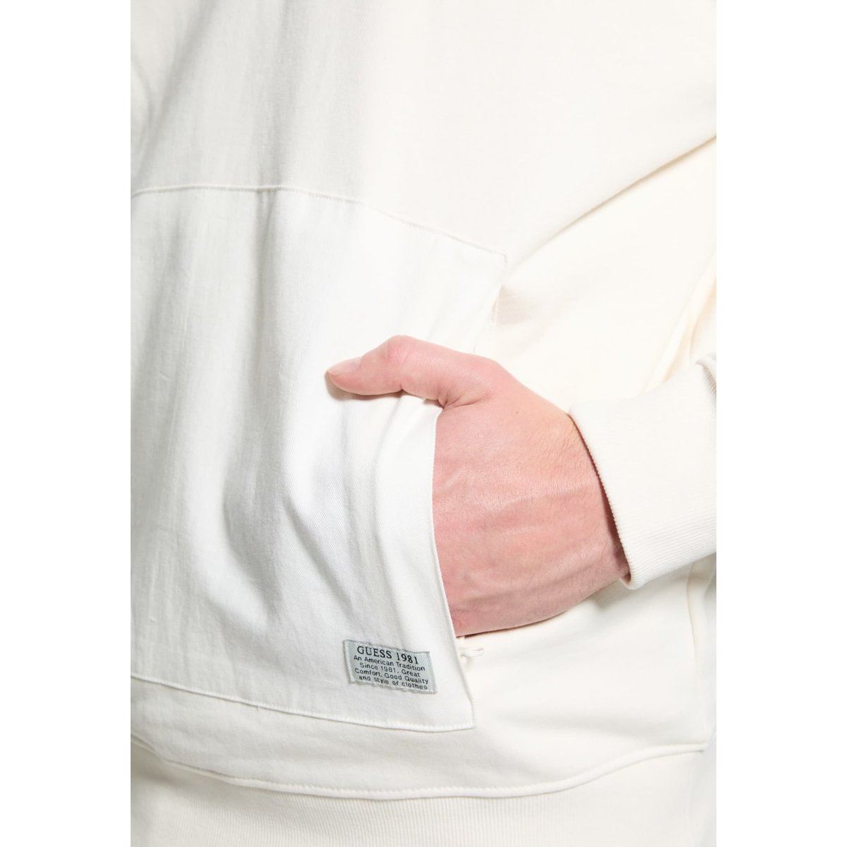 Sweat-Shirt Stretch Col Camionneur blanc, GUESS