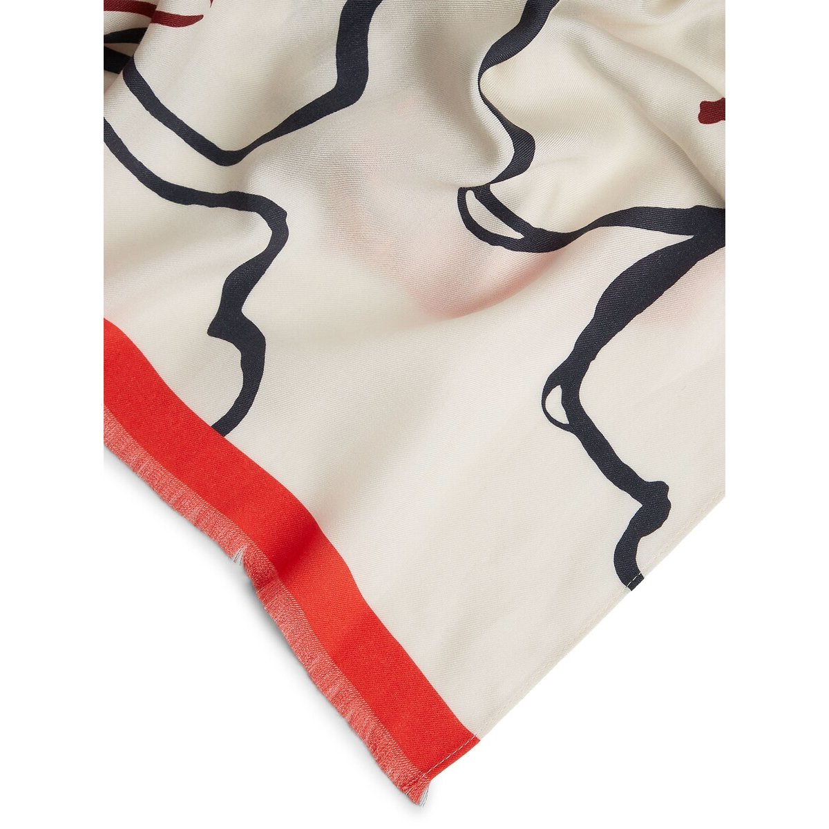 Floral Print Scarf ecru print, TOMMY HILFIGER