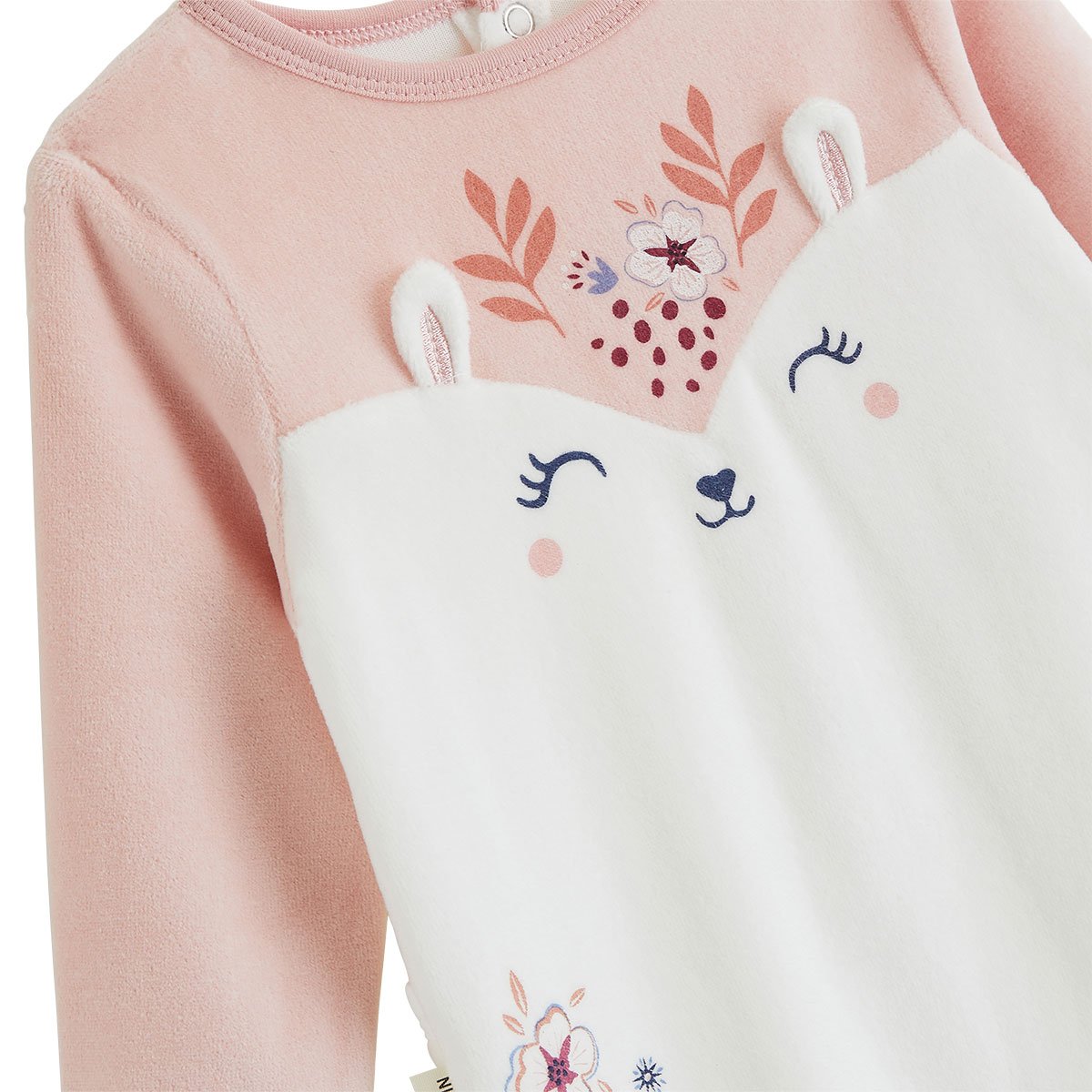 Pyjama bébé en velours Cléo rose, PETIT BEGUIN