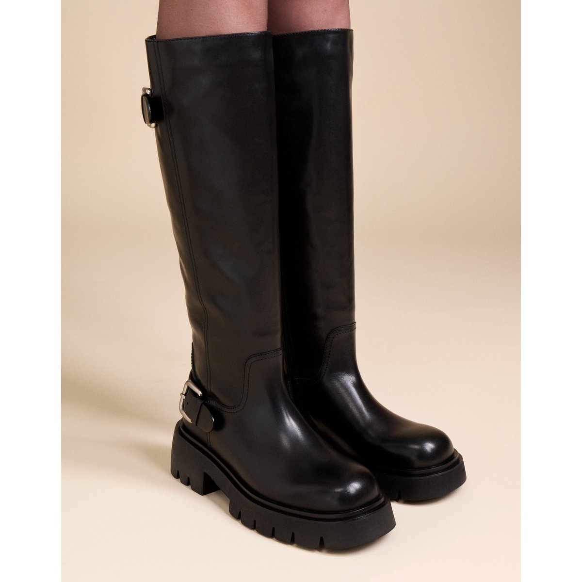 Bottes à semelle crantée HERPEN noir, MI MAI