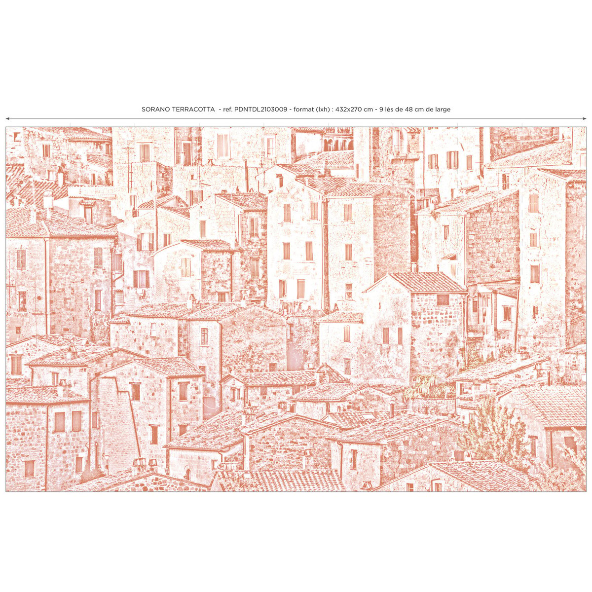 Papier peint panoramique SORANO terracotta, LE PAPIERS DE NINON