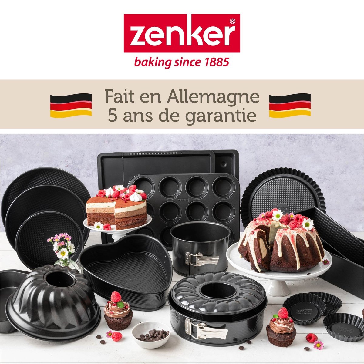 Moule à muffins 6 empreintes 28 x 19 cm PERFECT BLACK + noir, ZENKER