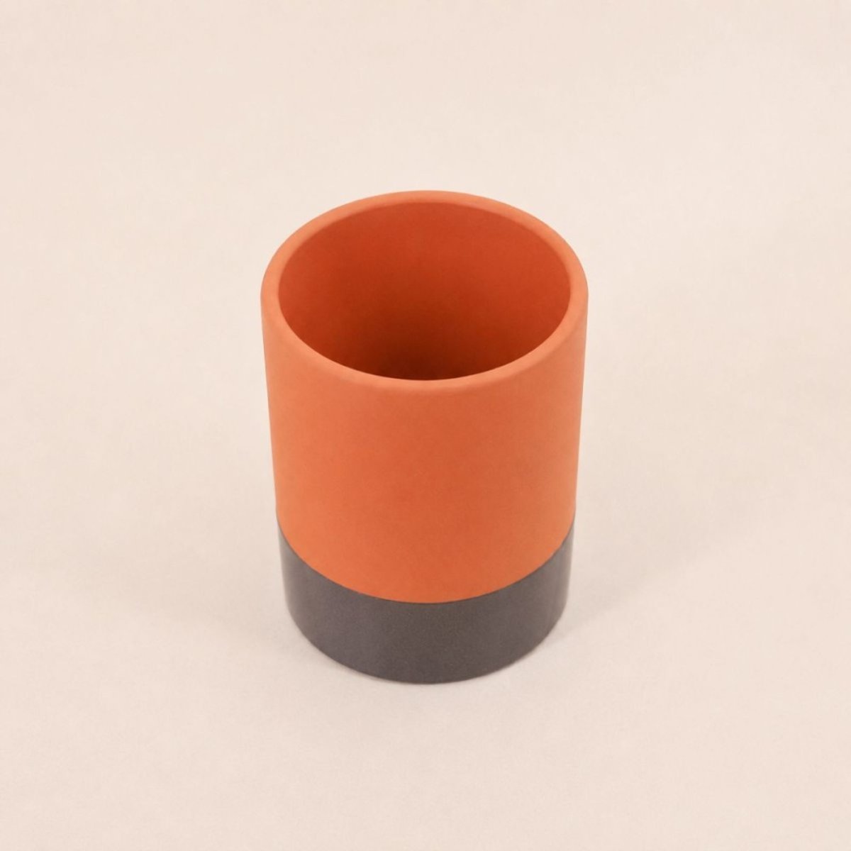 Vase tube en céramique 17cm gris, ORNAMI