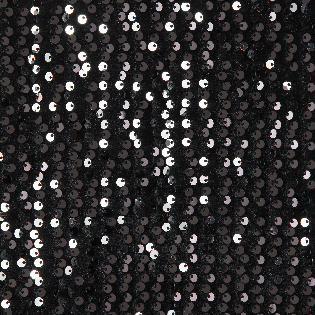 Recycled Sequin Shift Dress with Short Sleeves black, LA REDOUTE COLLECTIONS