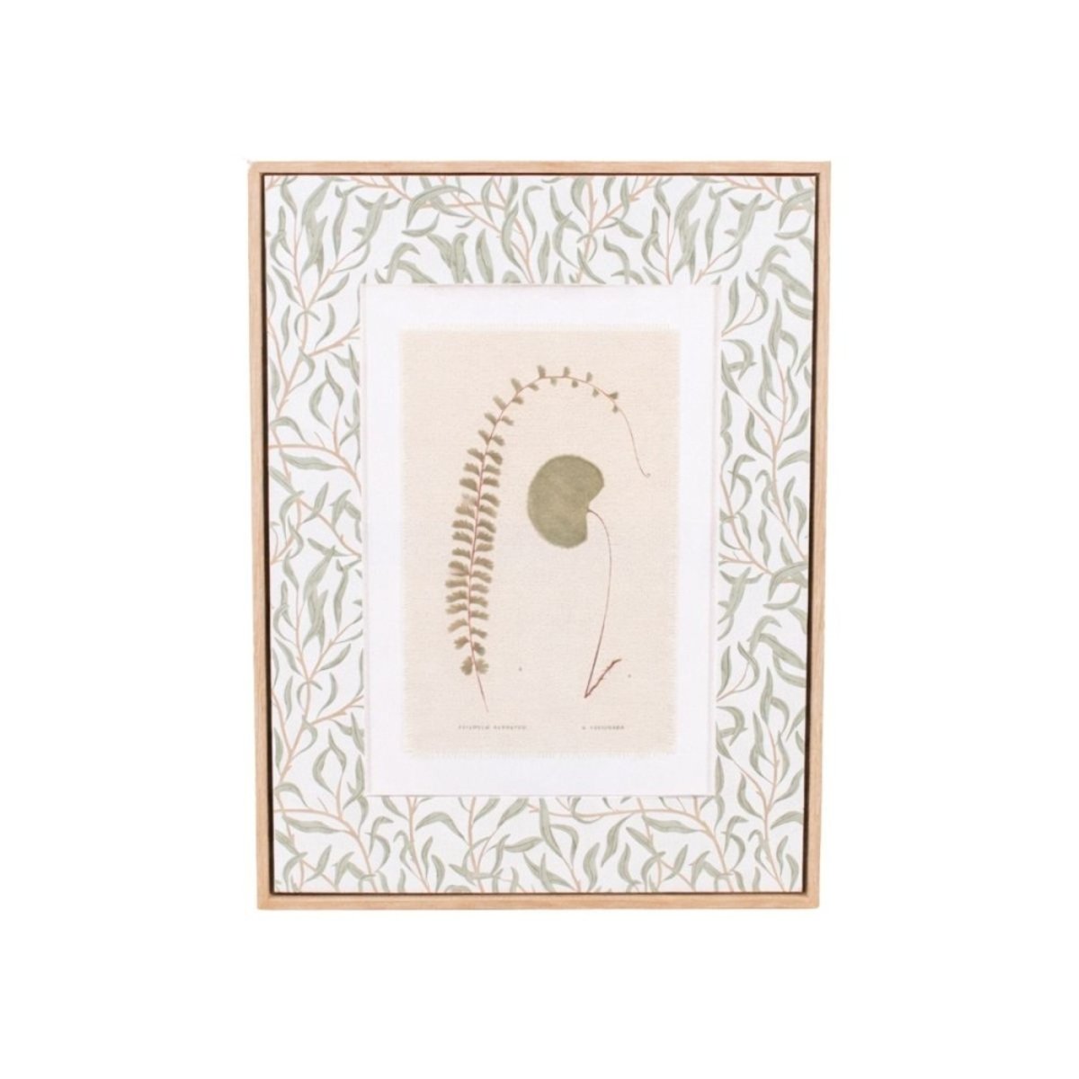 Image encadrée, toile de lin imprimée 45x60cm vert, ORNAMI