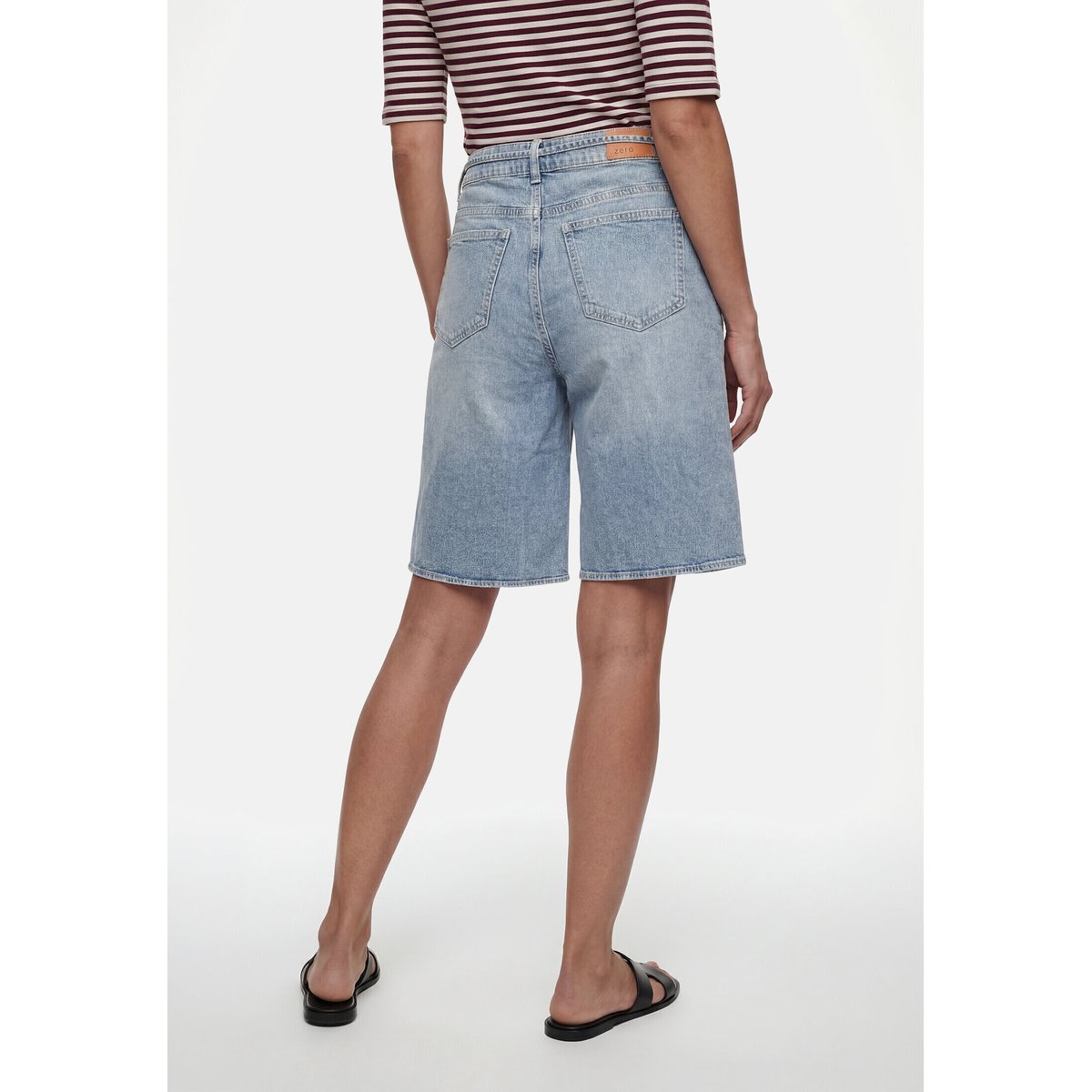 Jeansshorts à ceinture light blue denim, ZERO