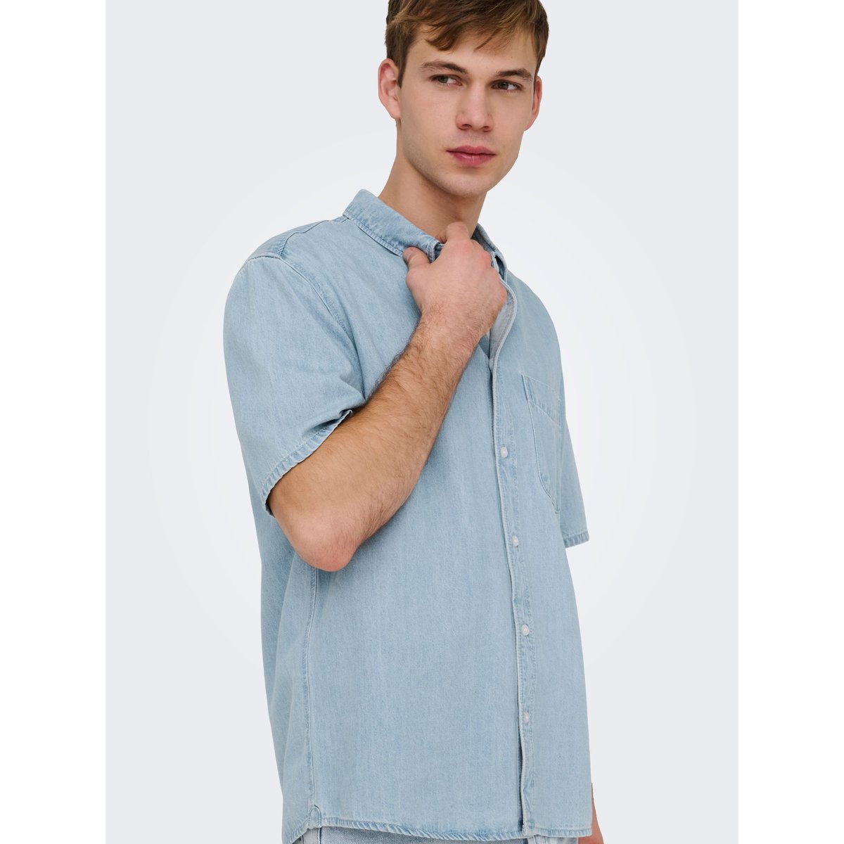 Chemise En Denim light blue denim, ONLY & SONS