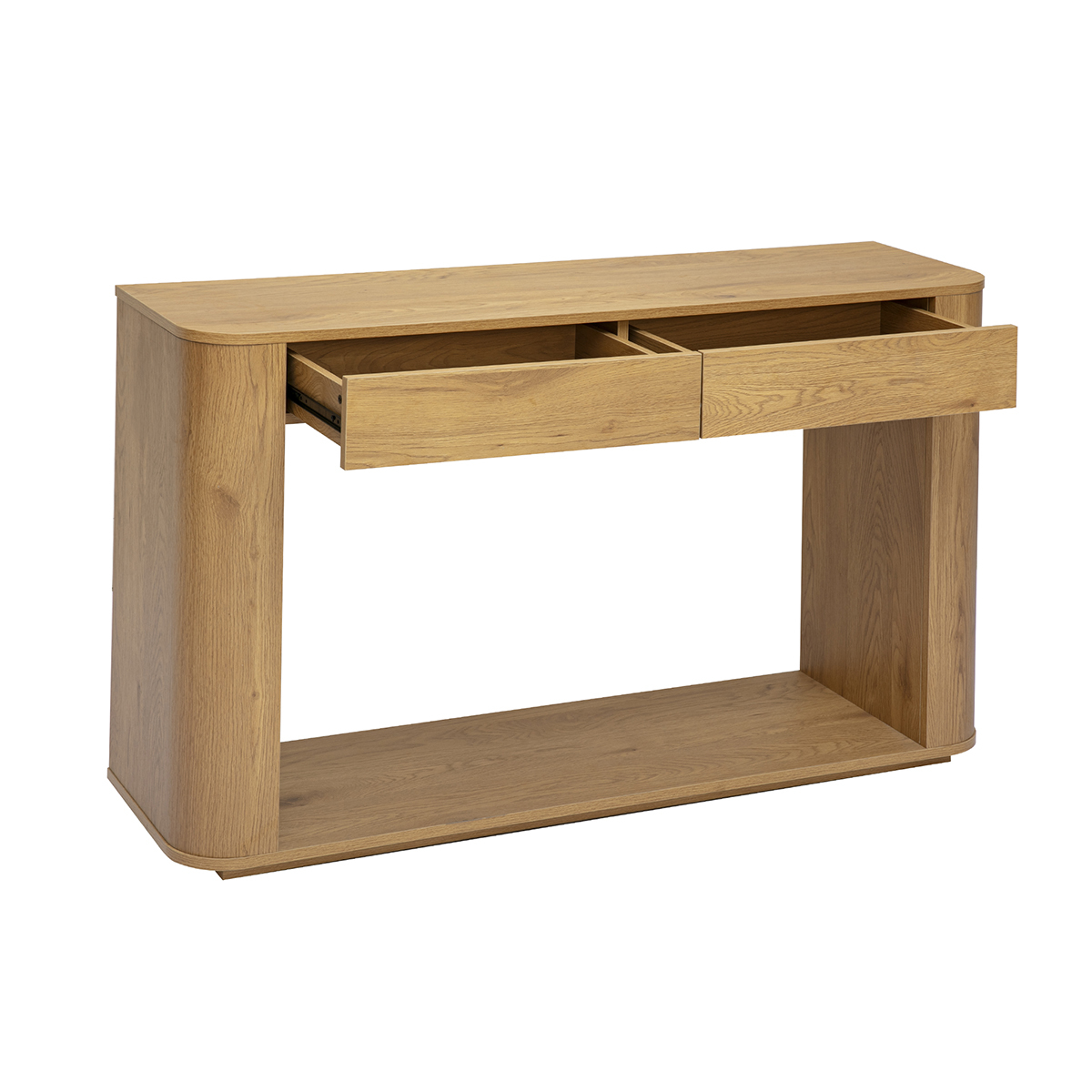 Console finition bois clair chêne 2 tiroirs L120 cm NEGAN chêne clair, MILIBOO