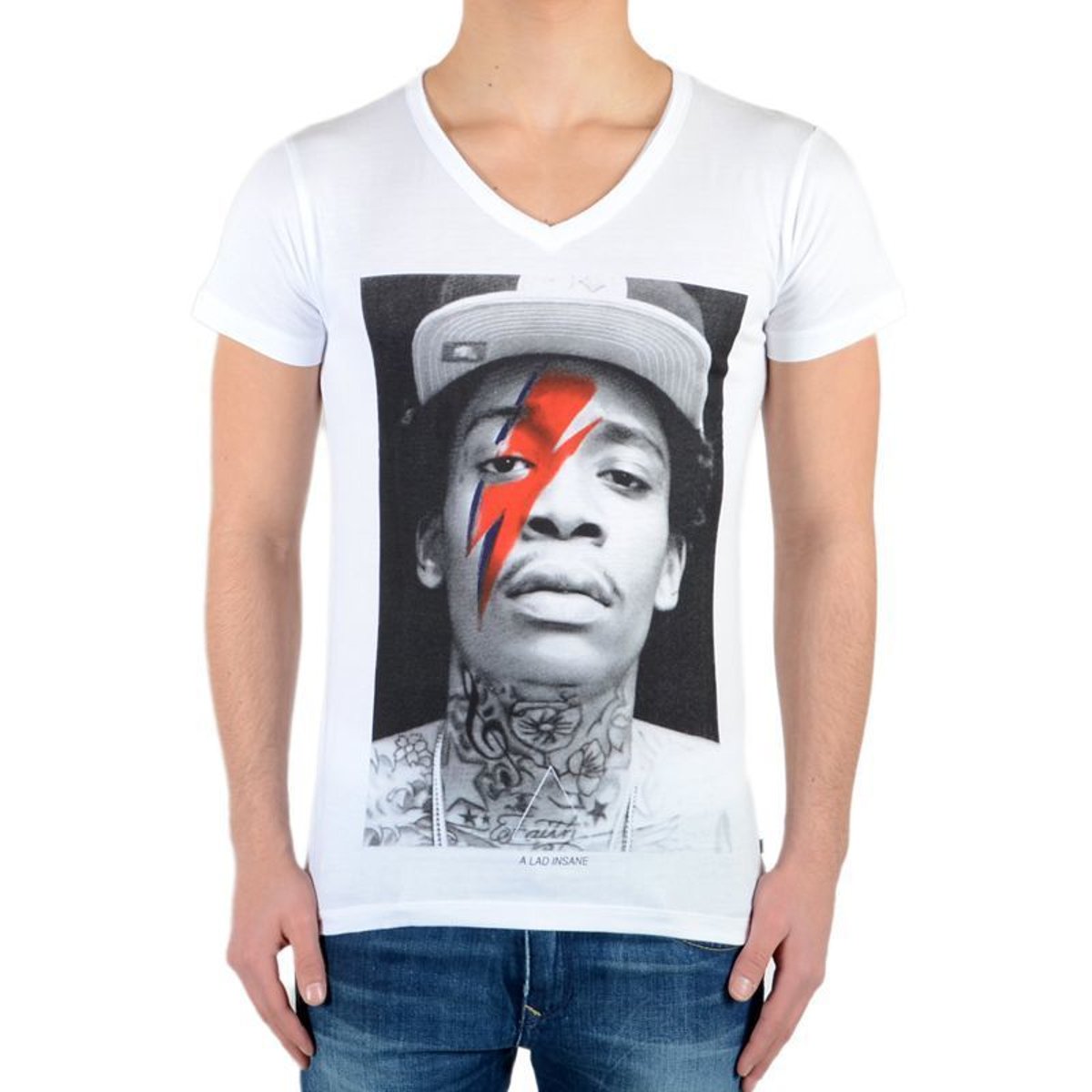 Tee Shirt Wiz Bowie SS Mixte blanc, LITTLE ELEVENPARIS