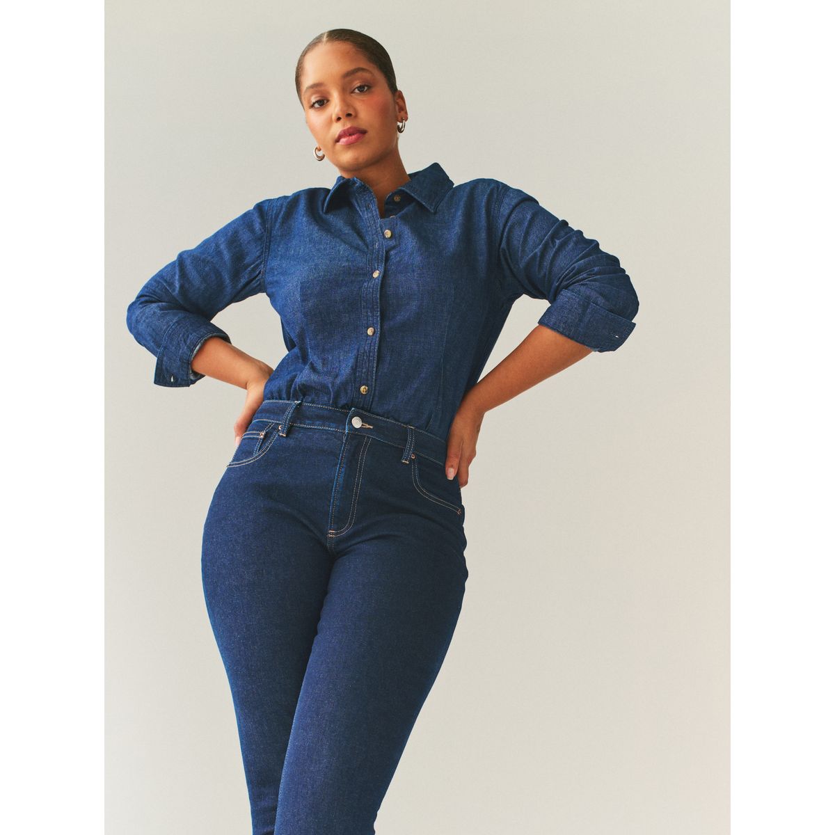 Jean skinny sablier à taille mi-haute délavage bleu, NEXT