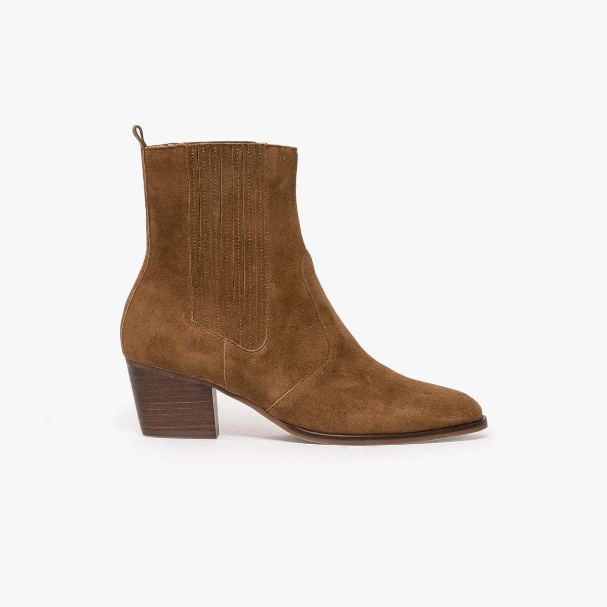 Boots À Talon en cuir MIMI cognac chataigne, BOCAGE