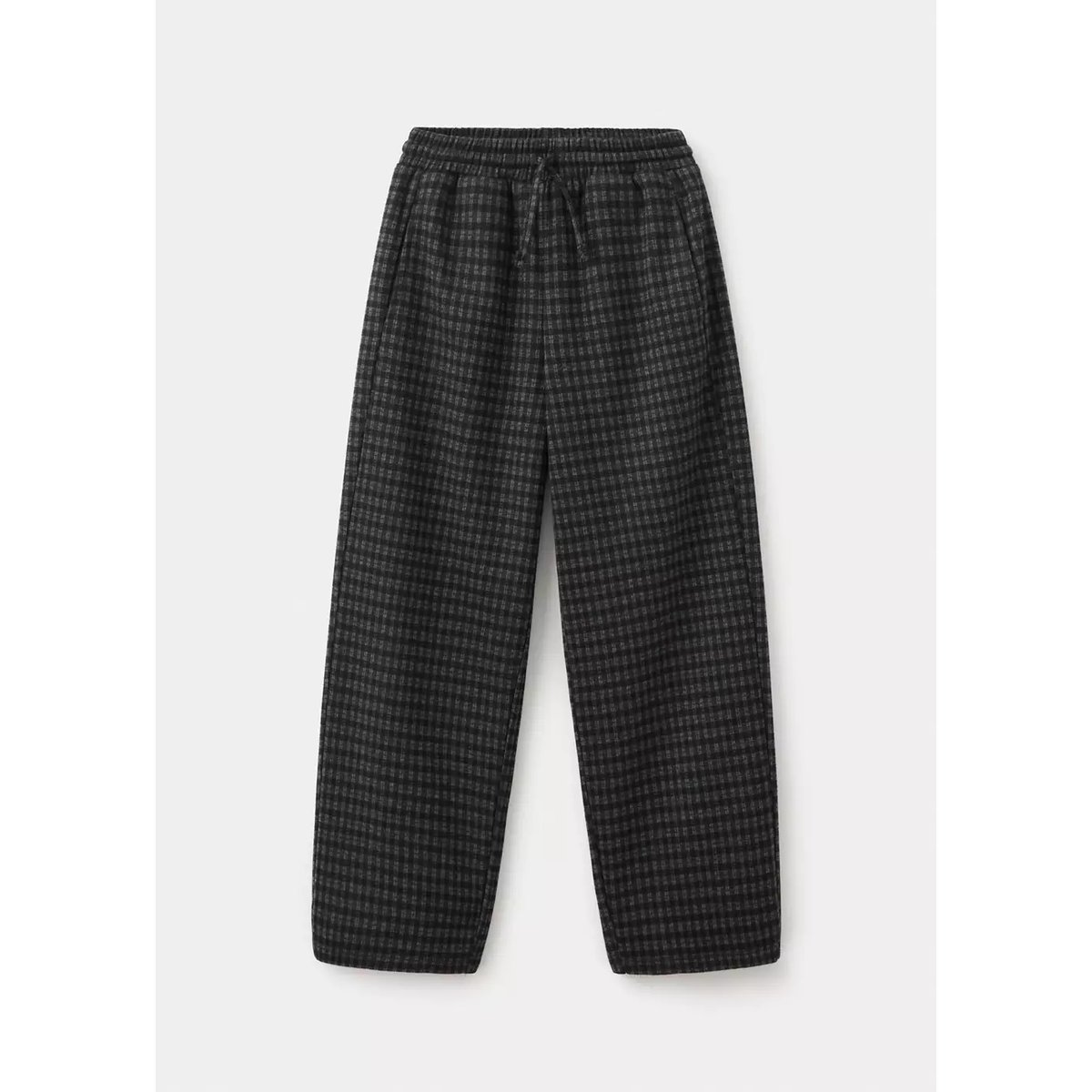 Pantalon wide leg à carreaux gris anthracite, MANGO KIDS