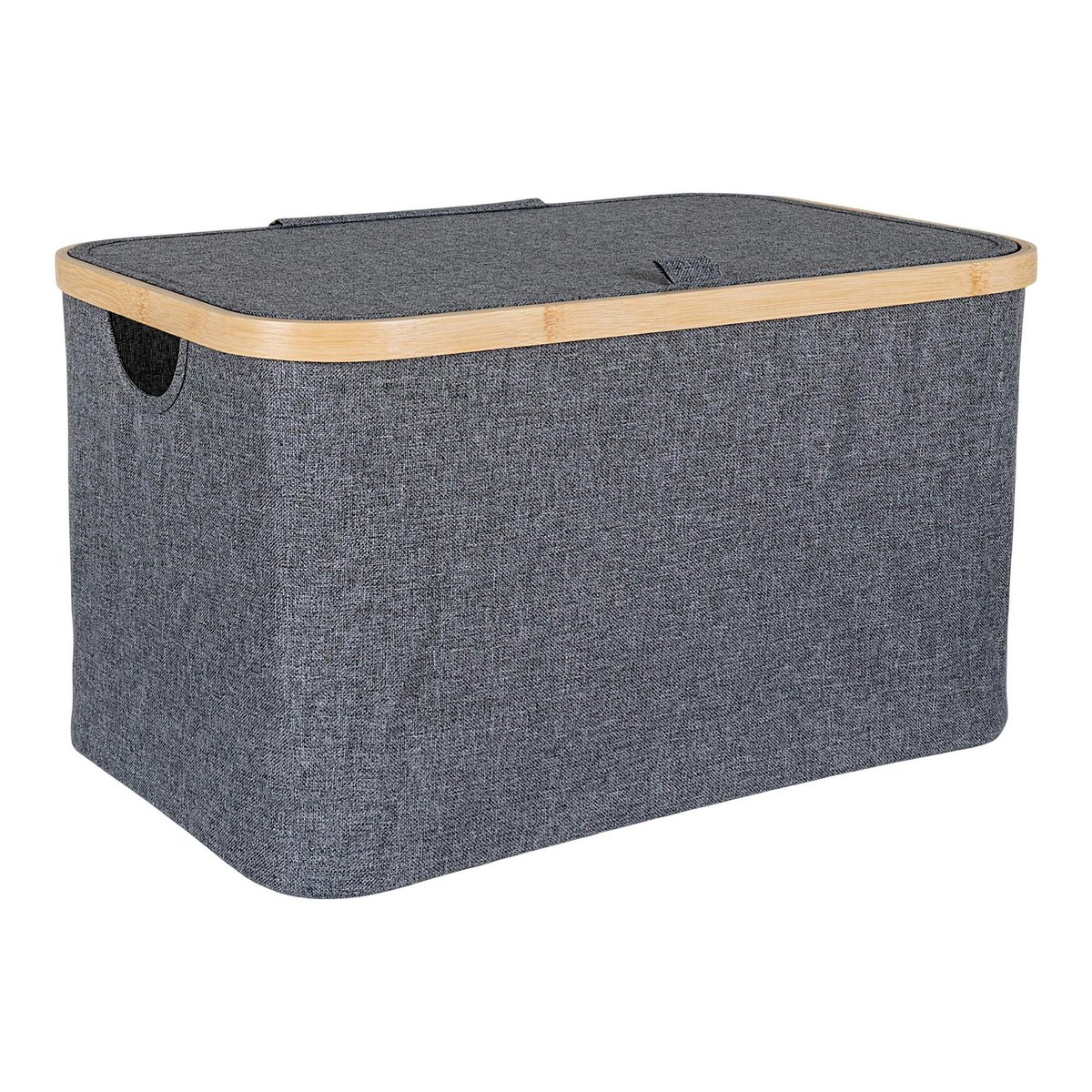 Panier de rangement gris avec couvercle 45 cm gris foncé, PIER IMPORT