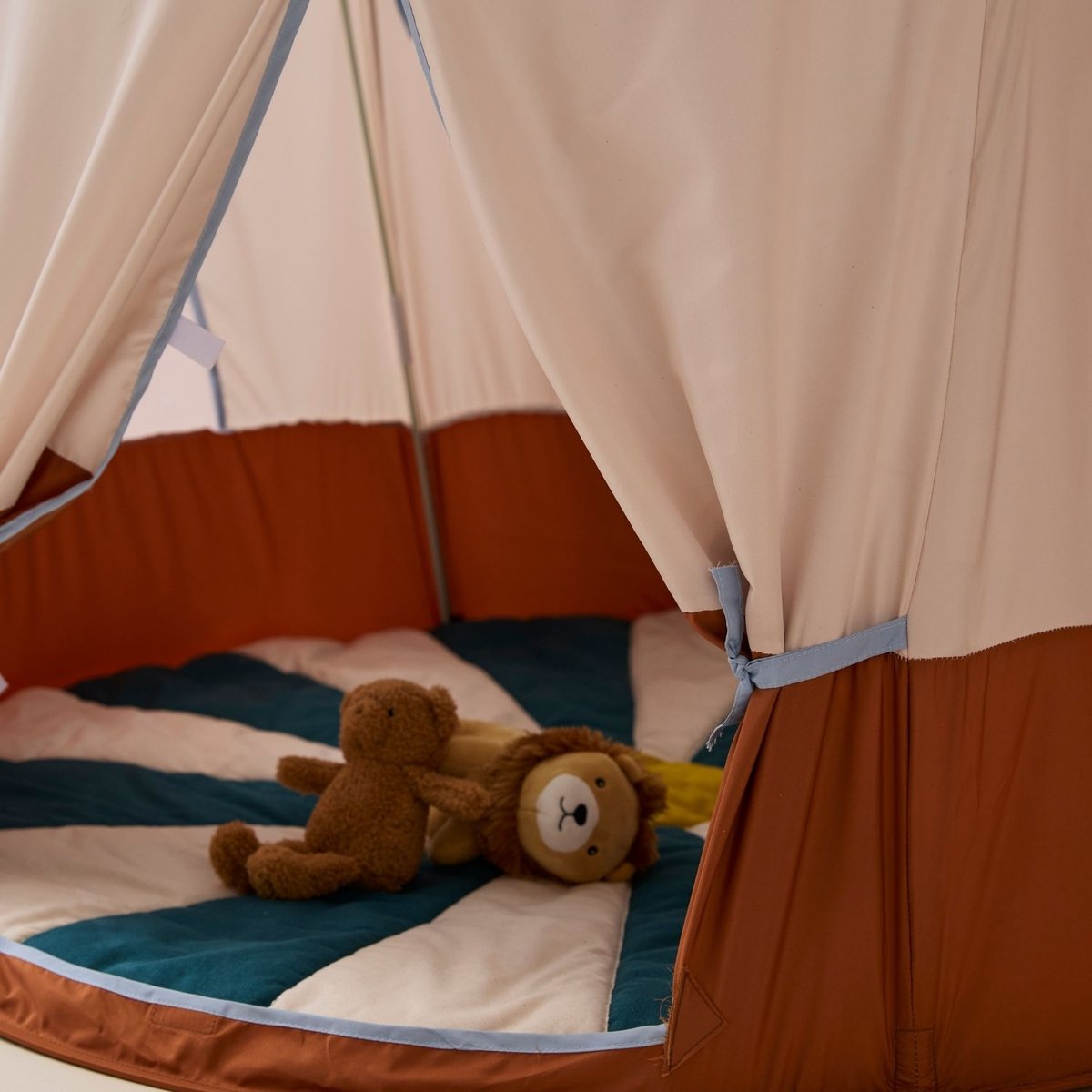 Tente de jeu bleu, écru, marron, KID'S CONCEPT