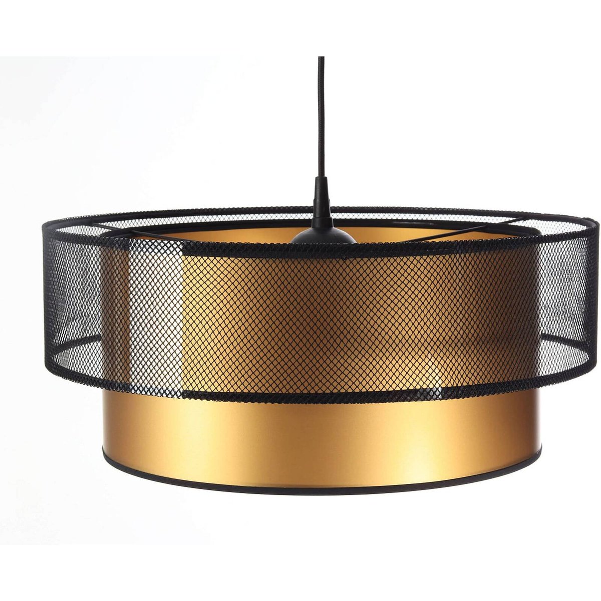 Suspension en tissu, DUO ÉLÉGANT filet noir et doré satiné et brillant, BPS KONCEPT