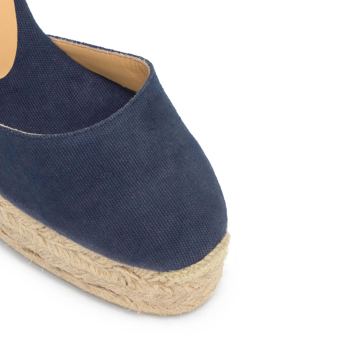 Espadrilles compensées à plateforme tressée en coton bio CAROL EXTRA PLATFORM bleu marine, CASTANER