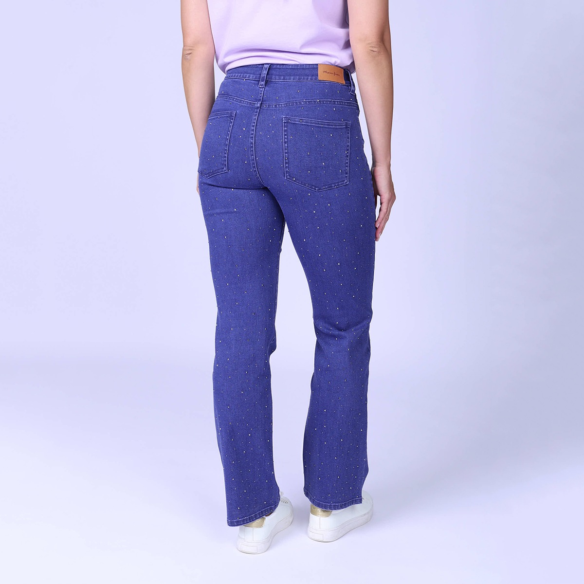 Jean bootcut à strass mid blue, MISE AU GREEN