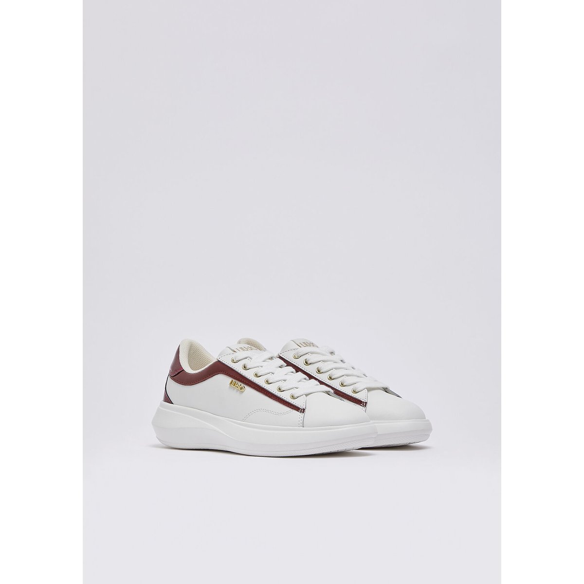 Baskets en cuir blanc et rouge, LIU JO
