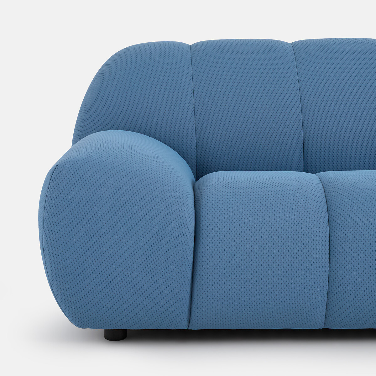 Canapé d'angle droit, 4 places, en tissu matelassé, NURIA bleu, LA REDOUTE INTERIEURS