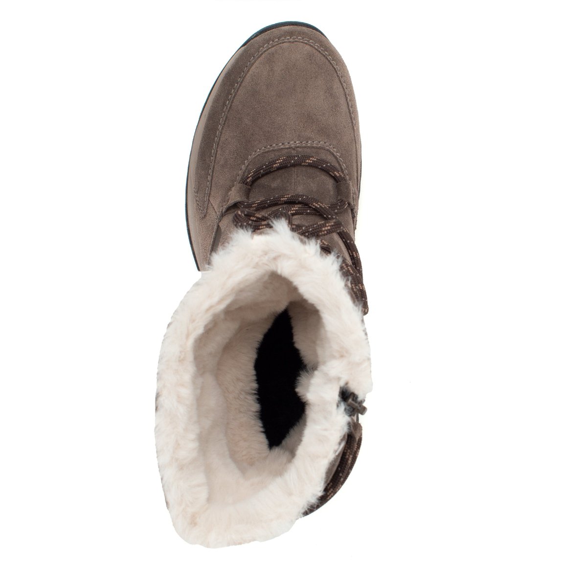 Bottines mid en velours à talon compensé taupe velours, GABOR