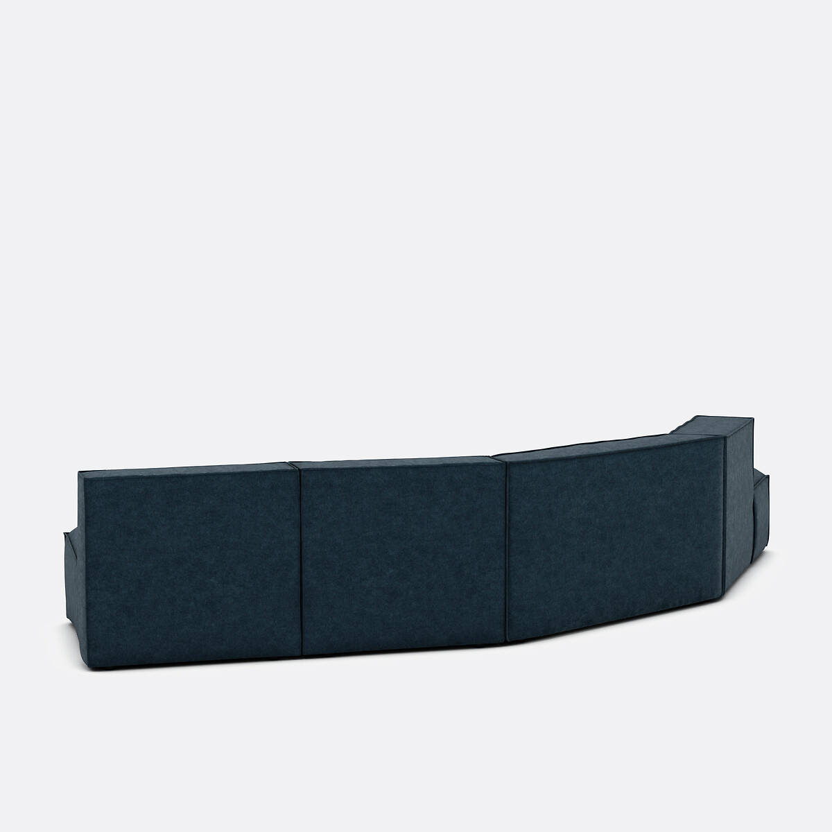 Canapé d'angle ouvert gauche, 4 éléments, en velours texturé, SEVEN bleu de prusse, LA REDOUTE INTERIEURS