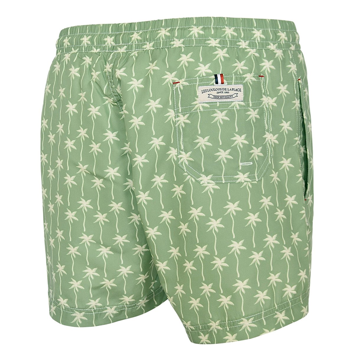 Short de bain Montauk 2677 white palms vert, LES LOULOUS DE LA PLAGE