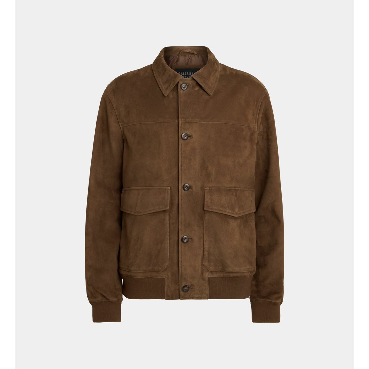 Blouson pagoat cuir suédé marron foncé, GALERIES LAFAYETTE