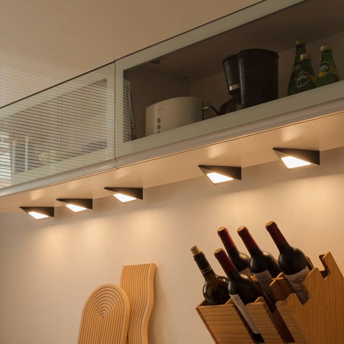 Lampes sous meuble en inox moderneLED, Odia noir mat, PRIOS
