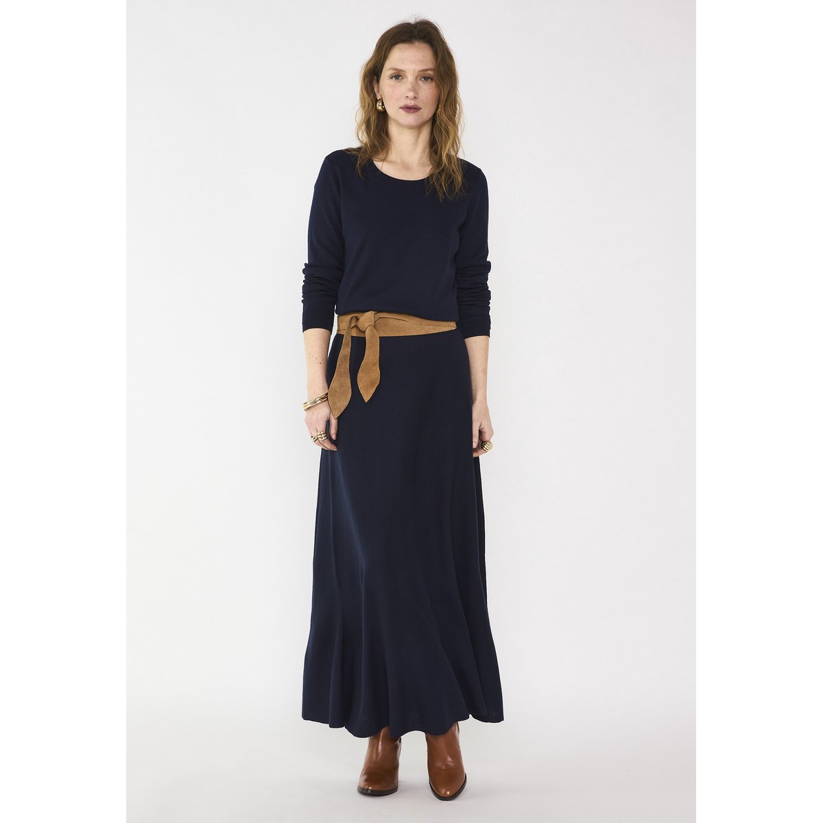 Jupe en maille OCTAVE bleu, Maison 123
