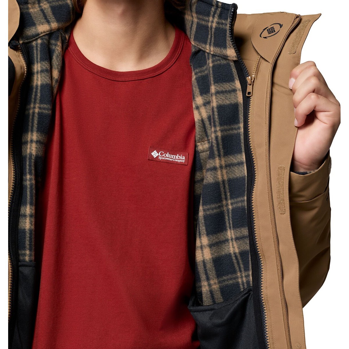 Manteau 3 en 1 avec polaire amovible marron/noir, COLUMBIA
