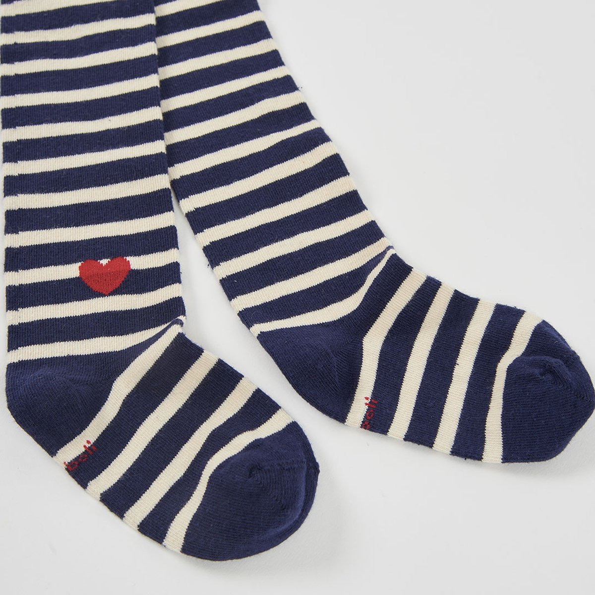 Collant rayé avec coeur bleu, BOBOLI