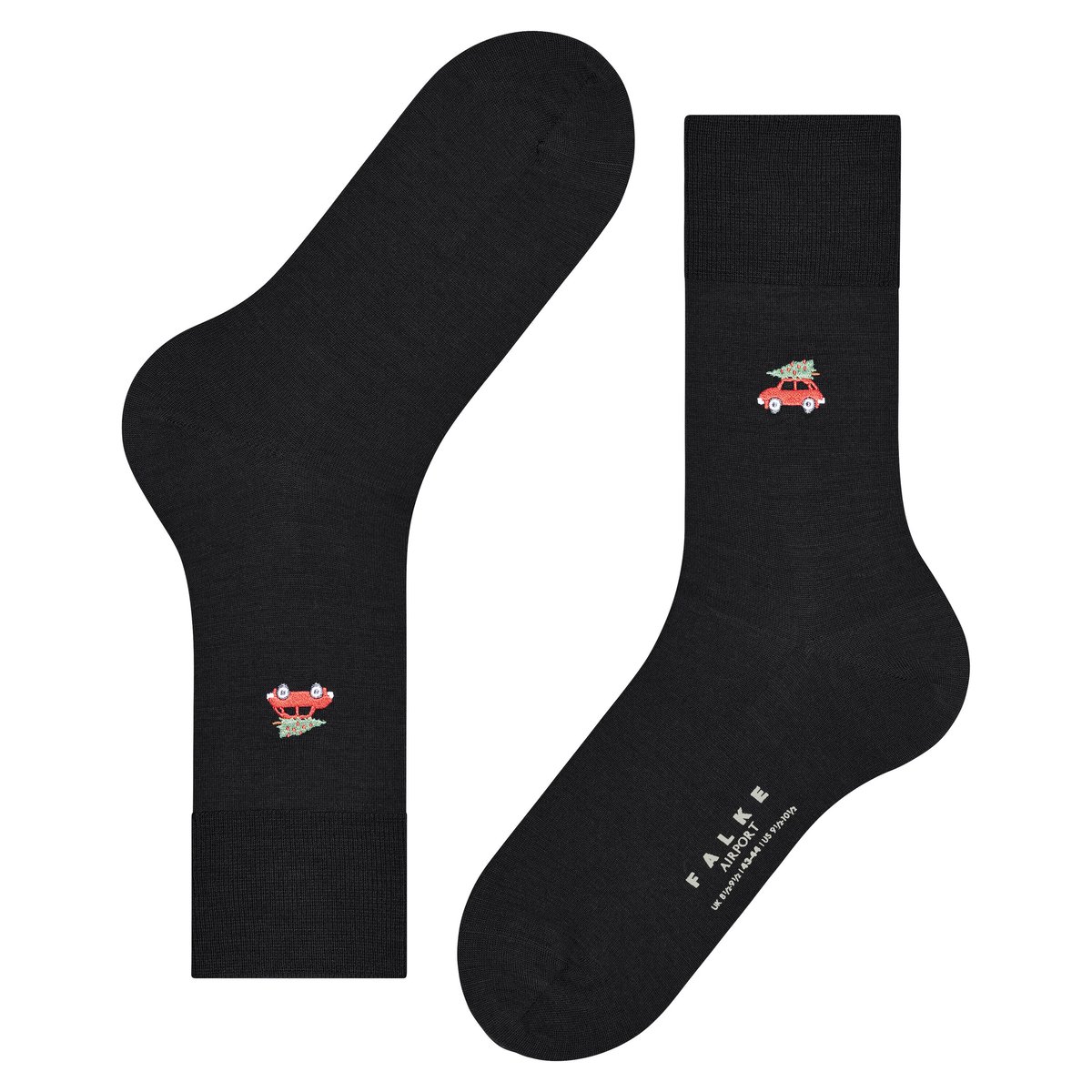 Chaussettes Airport X-Mas Car noir basique, FALKE