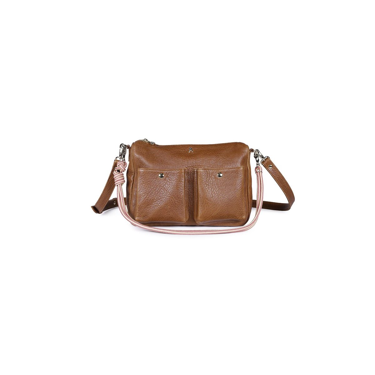 Sac besace en cuir, SYSTÈME marron, CRAIE STUDIO