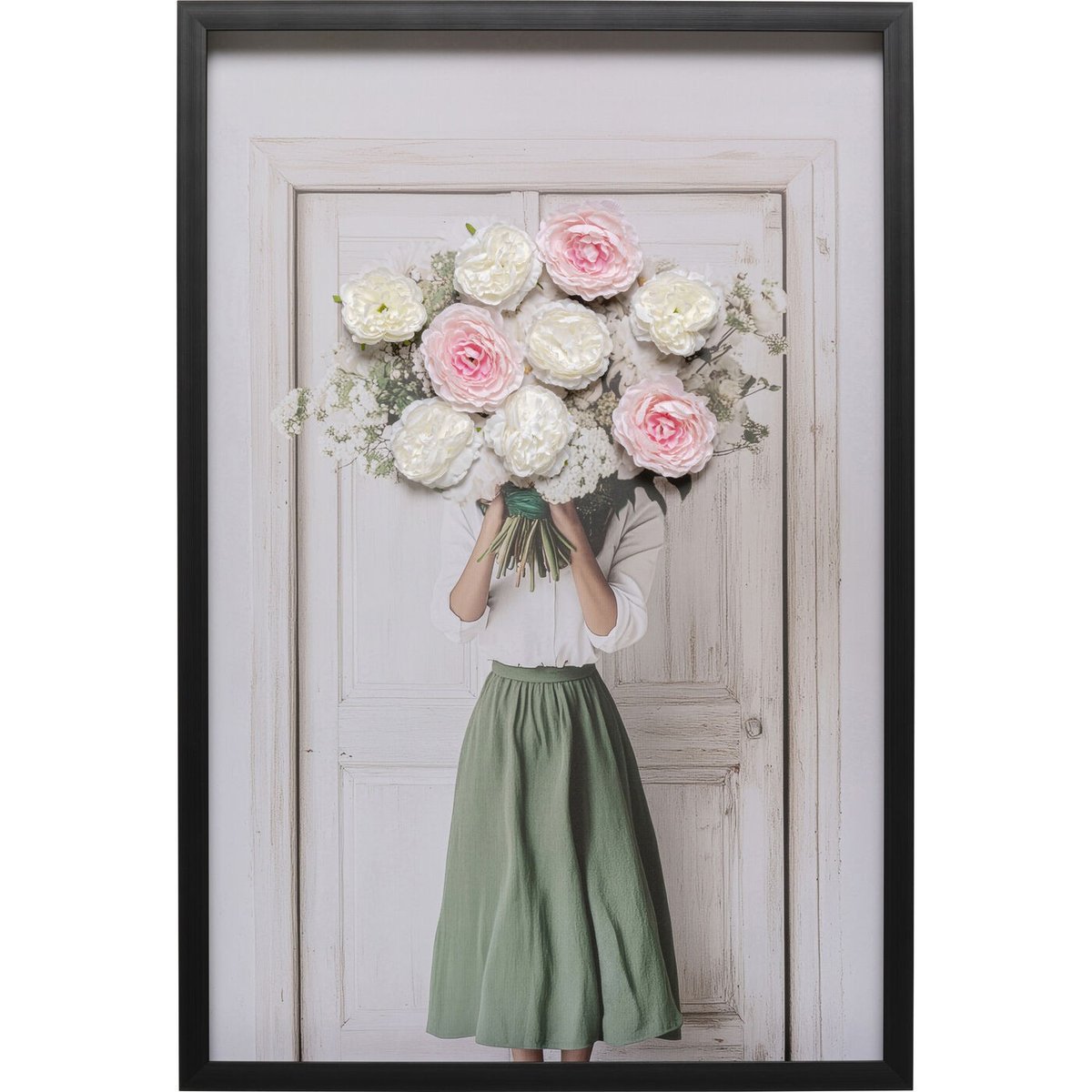 Tableau femme bouquet 3D printemps blanc, KARE DESIGN